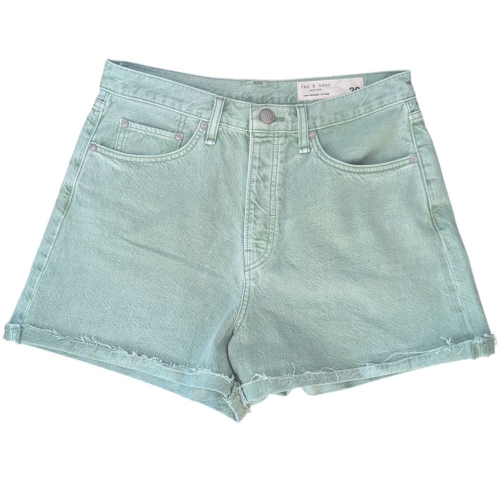 Rag & Bone Seafoam Green Maya High-Rise Shorty Short Size 30
